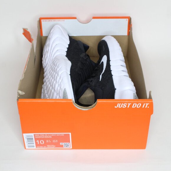 Nike Free Run 5.0 Next nature Men\'s Size 10 Black White Running Shoes CZ1884 001